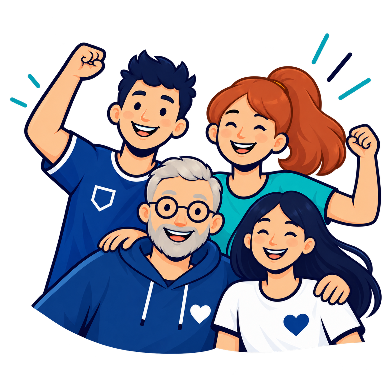 Freundliche Illustration eines Vereins-Teams