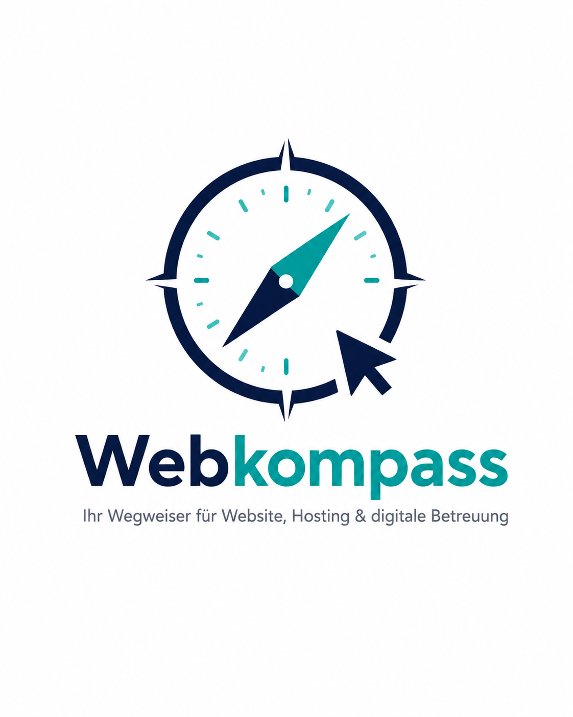 Webkompass Logo mit Kompass und Schriftzug